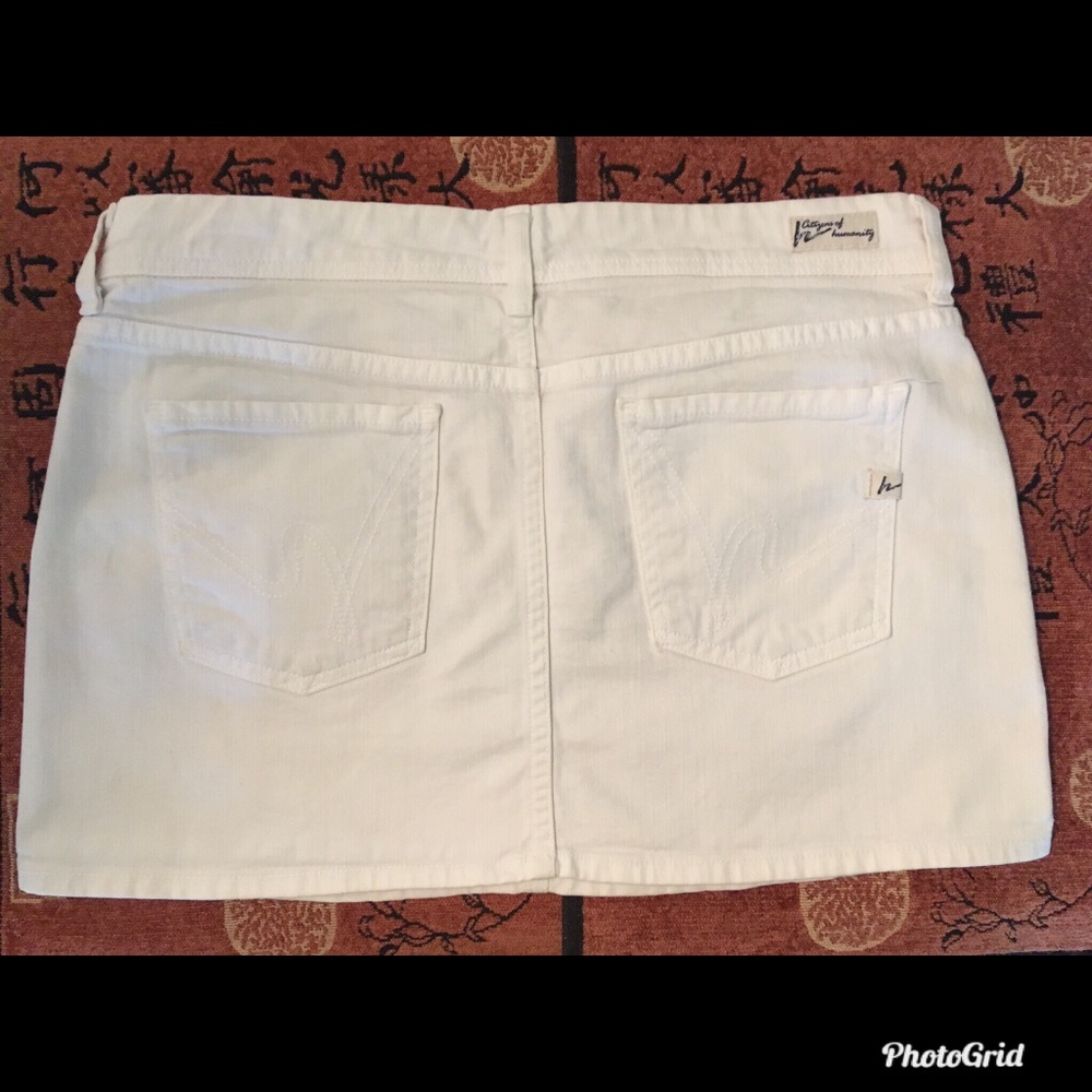 Citizens of Humanity White Denim Mini Skirt